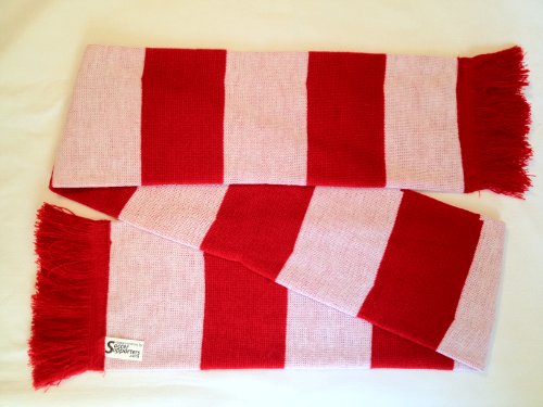 Classic Red and White Bar Scarf