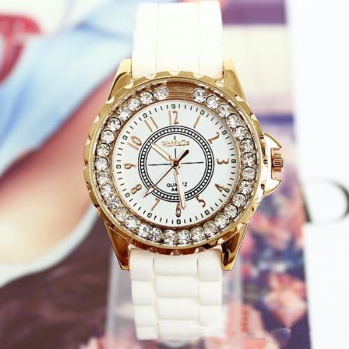 Rhinestone Women's Watch Silicon Band Luxury Brand Dress Watch Fashion Lady's Wristwatches WAMAGE-01