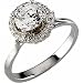 0.10 Ct.T.W. Round Brilliant Cut Diamonds, 14K Two Tone Gold. Two Tone Haloa Diamond Ring, Semi-Mount Setting (Center stone is not included)