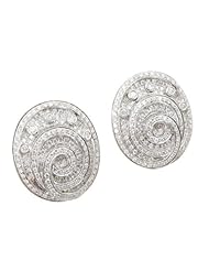Women 14k White Gold 1.8ctw diamond Stud earring 49 LE173 Size 13.55