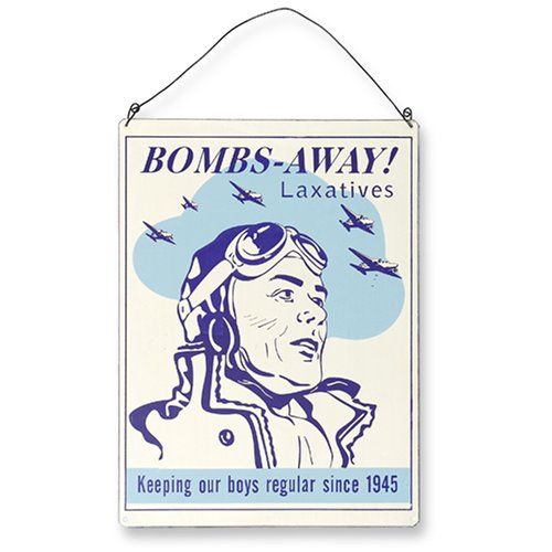 Childrens Toyshop  Outdoor Living : Bombs Away' 50's Americana Style Wall Sign