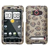 HTC EVO 4G SPRINT CRYSTAL DIAMOND LEOPARD CAMEL CHEETAH FRONT AND BACK HARD SNAP-ON CASE COVER PROTECTOR