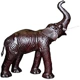 Gurman LA LA-1111 12IN Leather Standing Elephant Figurine, 12-Inch, Dark Brown