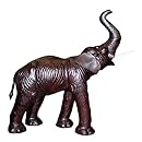 Gurman LA LA-1111 1821IN Leather Standing Elephant Figurine, 18-Inch by 21-Inch, Dark Brown