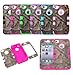 JUSTING@Triple Layer Hybrid Real Tree Camo Hybrid Hard Case Cover for iPhone 5/5S (hot pink)
