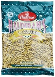 Haldiram's Long Sev Spicy Gram Flour Noodles, 7.06-Ounce Pouch (Pack of 5)