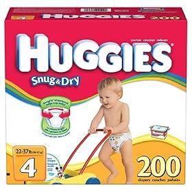 Huggies Diapers LeakLock protection, Large Adjustable Fasteners, Size 4 (22-37 lbs) 200 Diapers: Health &amp; Personal Care