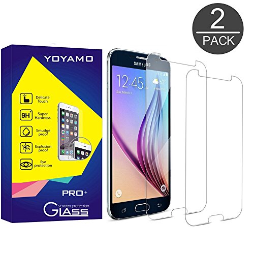 Samsung Galaxy S6 Screen Protector, Yoyamo 2 PACK 0.26mm 9H Tempered Glass Screen Protector for Samsung Galaxy S6 (Lifetime Warranty)