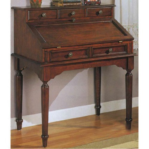 Beautiful Secretary Desk With Antique Brass Hardware