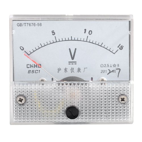 Screw Mounted Class 2.5 Accuracy Analog DC Volt Meter Panel 0-15V