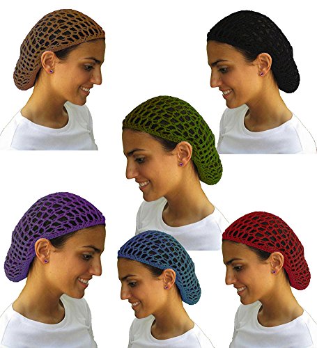 12 Beautiful Colored Short Hair Net Snoods - Value Pack By CoverYourHair®