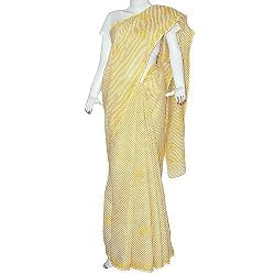 Yellow Sari Cotton Chikan Embroidered (chsari106)