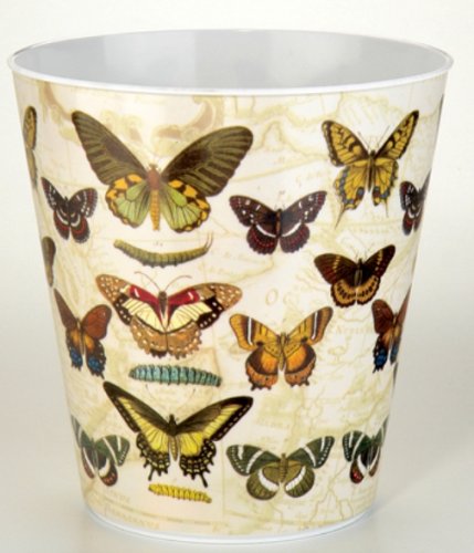 Boston International Decorative Melamine Waste Basket In Butterflies Design