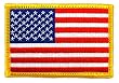 American Flag Embroidered Patch Gold Border United States Iron-On Uniform Emblem