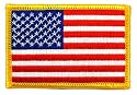 American Flag Embroidered Patch Gold Border USA United States of America Military Uniform Emblem