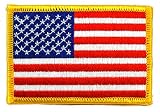 American Flag Embroidered Patch Gold Border USA United States of America Military Uniform Emblem