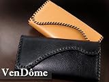 本牛革 サドル型 ステッチ 長財布 ブラック 小洒落た 弾力のある　【在庫わずか】【お買い得品】【セール】【バーゲン】【クリアランス】【世界限定数生産】 ブランド/VenDome