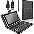 Protective Leather Case + Mini USB Keyboard for 7 inch 7" Tablet PC Black