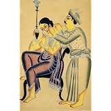 Barber attending to a seated girl (Print On Demand)