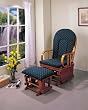 Glider And Ottoman With Green Cusion By Acme Furniture