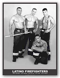 Latino Firefighters by D.C. LaRue 28.5"x23" Art Print Poster Latin