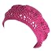 New Cotton Light Hand Knit Crochet Slouchy Beret Hat Pink