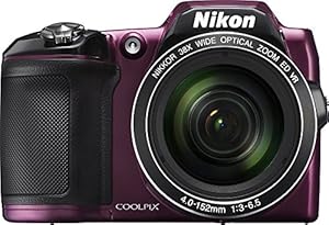 Nikon COOLPIX L840 16.0-Megapixel Digital Camera with 76x dynamic fine zoom, 38X optical zoom VR lens (4.0-152mm) and built-in WiFi - Plum (Certified Refurbished)