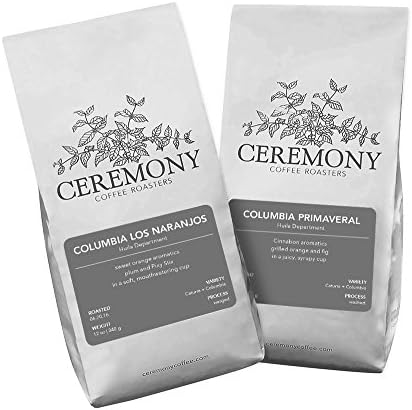 Ceremony Coffee Roasters - Colombia Primaveral and Colombia Los Naranjos Single Origin Coffees Variety Pack - Specialty Whole Bean or Ground Coffee- 2x12oz Bags (Whole Bean)