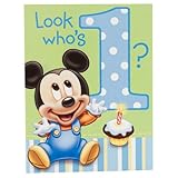 Mickey's 1st Birthday Invitations (8 count)