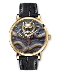 SPRAWL Aanalog Fashion Series Gold Ladies Watches of Genuine Black Leather Strap,Unique Wrist Watch for Women Girls Designed with Engraving dragon
