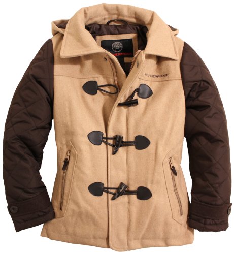 Weatherproof Boys Diamond Quilted Toggle Front Wool Blend Hooded Coat