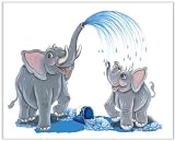 Jungle Art Collection - Elephants - Children's Wall Art and Nursery Wall Decor, 10x8