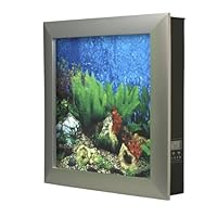 Aquavista 500 Wall Mounted Aquarium with Tropical Water Background, Silver Frame