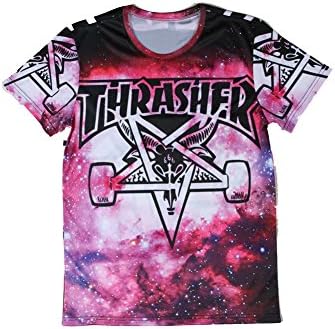 Thrasher Skategoat Raglan Grey Medium Hip-hop style T-Shirt (S, Tbf0059)