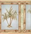 Stormy Gray Framed Palms Wallpaper Border