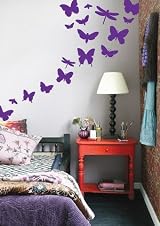 Ferm Living Butterflies Vinyl Wall Sticker - Violet