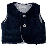 《H28年秋冬物》(日本製) Pample Mousse(パンプルムース) マイクロボアフリース刺繍入りくるみ釦付きベスト 95cm/NB NO.DP-64101