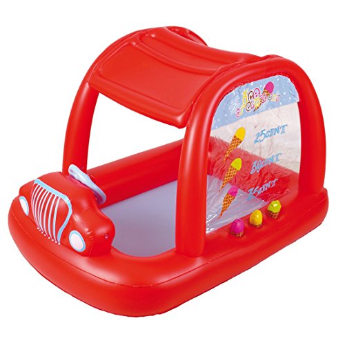 Kiddie Pool: Inflatable Ice Cream Car Children's Kiddie Splash Pool with Sun Shade (45" X 65" X 42")