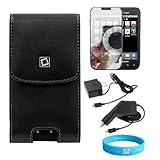 Magnetic Leather Vertical Holster Case with Optional Spring Belt Clip for S ....