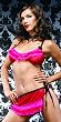 3Pc Hearts Mesh Bikini Top, Tie Side Skirt And G-String Set