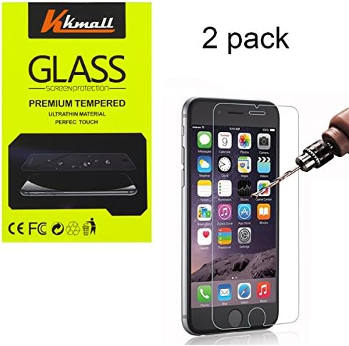 2 Pack iPhone 6s Screen Protector, Vkmall iPhone 6 6S Glass Screen Protector 2.5D Touch Compatible - Tempered Glass Most Durable Easy-Install Wings Rounded Edge Life Warranty