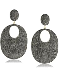 Shery Shabani "Red Carpet" Black Diamond Oval Earrings