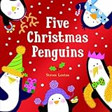 Five Christmas penguins