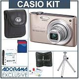 cheap Casio Exilim Zoom EX-Z300 Digital Camera Kit. Pink with 4 GB SD Memory Card, Table Top Tripod, Camera Case, Spare LI- NP-40 Lithium-Ion Rechargeable Battery, Professional Lens Cleaning Kit, Digital Memory Card Case ( 4)