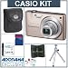 Casio Exilim Zoom EX-Z300 Digital Camera Kit. Pink with 4 GB SD Memory Card, Table Top Tripod, Camera Case, Spare LI- NP-40 Lithium-Ion Rechargeable Battery, Professional Lens Cleaning Kit, Digital Memory Card Case ( 4)