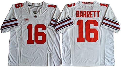 WEENKS Men's J.T. Barrett 16 Ohio State Buckeyes College Football Jersey M White