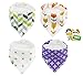 Cute Baby Bandana Bibs, Unisex 4 Pack Bib with Snaps - Best for Babies Drooling, Teething and Feeding - 100% Soft Cotton & Waterproof Fleece Backing. Perfect Baby Shower Gift Set for Boys & Girls