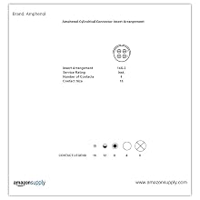 Amphenol Industrial MS3102A14S-2S Circular Connector Socket, General Duty, Non-Environmental, Threaded Coupling, Solder Termination, Box Mounting Receptacle, 14S-2 Insert Arrangement, 14S Shell Size, 4 Contacts