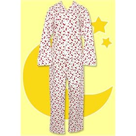 The Cat's Pajamas Cherries White Flannel Pajama - Final Sale!