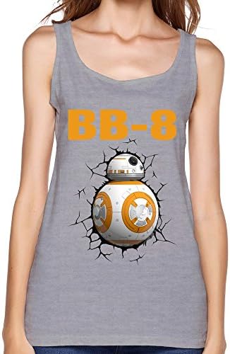 Seico Women's Stay Cute BB8 Robot Tank Tops Gray Size XXL